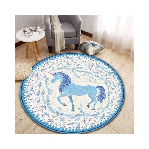 Nordic Style Round Family Cartoon Carpet Chair Bedroom Living Room Sofa Non-Slip Lovely Mat