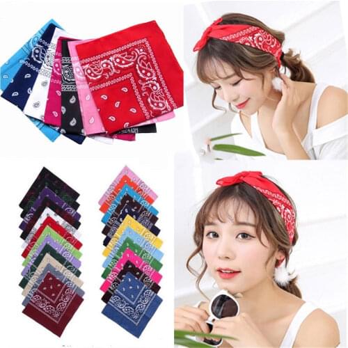 Cotton Bandana Hair bands for Women girls Headwrap Square Scarf Headband Female bandana Headwear hairband women hair accessories