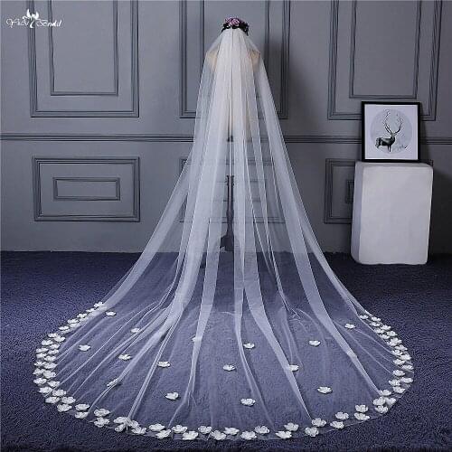 RSV109 Real Pictures Yiaibridal Stock One Layer Comb Flower Veil