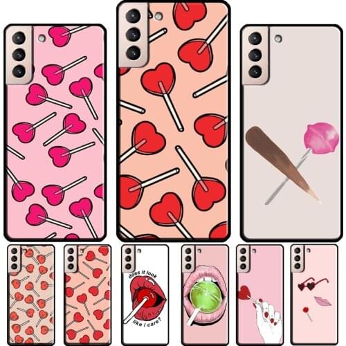 Red Lollipops Silicone Case For Samsung Galaxy S21 S20 FE S8 S9 S10 Plus Note 10 9 Note 20 Ultra Coque