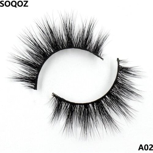 SOQOZ Eyelashes 3D Mink Eyelashes Long Lasting Volume Mink Lashes Dramatic Eyelashes Extension Natural False Eyelashes A20