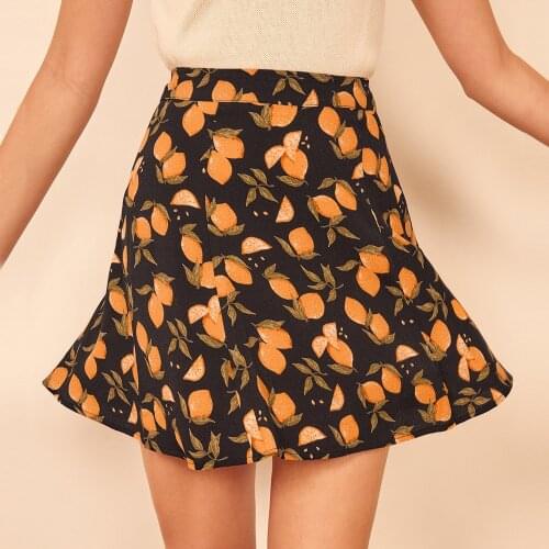 Skirts Womens Mini Print Summer Skirt Women High Waist A Line Mini Skirts For Women Summer Chiffon Vintage Skirt Woman Clothes