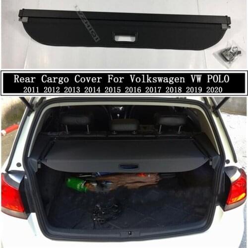 Rear Cargo Cover For Volkswagen VW POLO 2011-2020 Partition Curtain Screen Shade Trunk Security Shield Auto Accessories Black