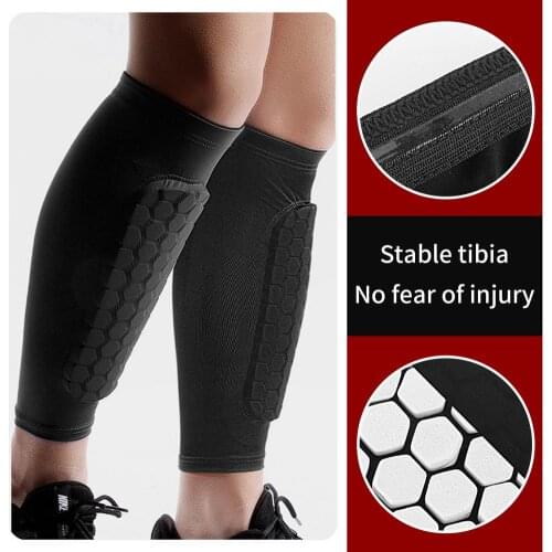 Outdoor Sports Shin Guards Skin Pads Elasticity Calf Compression Sleeve Breathability Calf Support Bracket Honeycomb Crash Pad