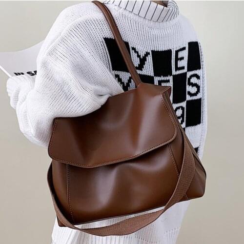 Lady Vintage Large Tote Bag 2021 Shopper Retro High Capacity PU Leather Women Designer Handbag High Quality Armpit Shoulder Bags