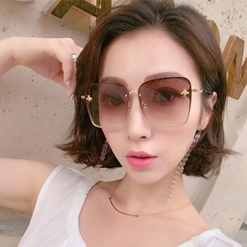 Women Oversized Sunglasses Bee Female Sun Glasses Large Face Metal Frames Sunglasses-women Trend Style Decoration Brand Designer