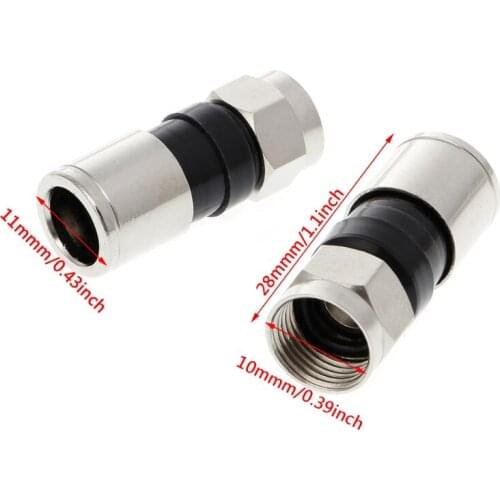 10 Pcs RG6 F Type Compression 2.7cm Snap Seal Plug Connector For Sky Satellite Virgin Cable T84C