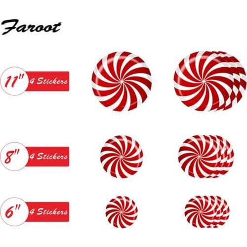 12Pcs Creative Christmas Candy Wall Stickers PVC Candy Stickers Xmas Floor Decals Red Wall Posters for Home Office