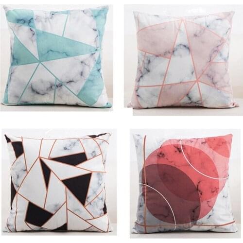 18" Throw Pillow Geometric Cushion Cover Faux Velvet Sofa Pillow Case Wedding Home Decor 4 Color
