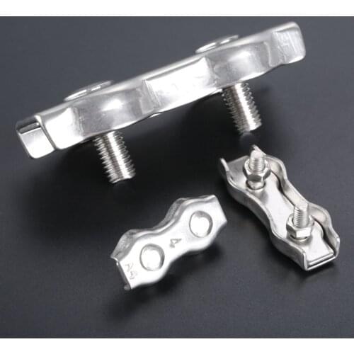 2/3/4/5mm Duplex Wire Rope Clip Cable Rigging Rope Wire Clamp Caliper Grip Wirerope Clips Stainless Steel 316 Boats Accessories