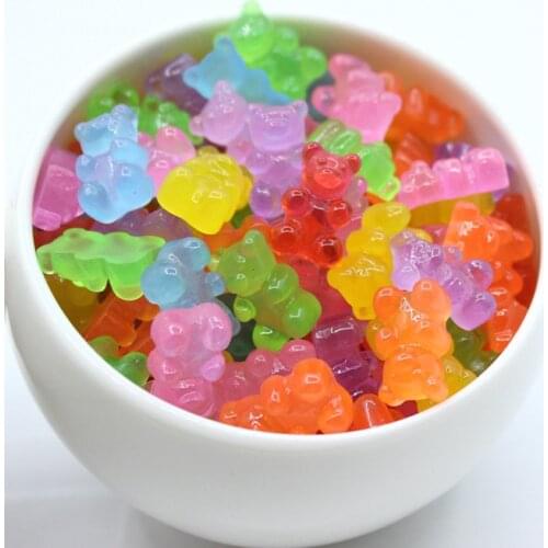 20pcs/lot new arrival flat back resin cartoon colorful lovely bear 17mm Making Embellishments Boy Girl Gifts DIY