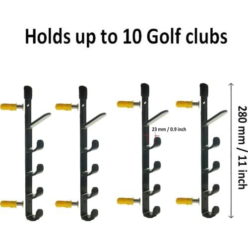 4pcs/lot Horizontal Designs 10-Club Golf Club Wall Mount Bracket Display Shelf Cases Rack
