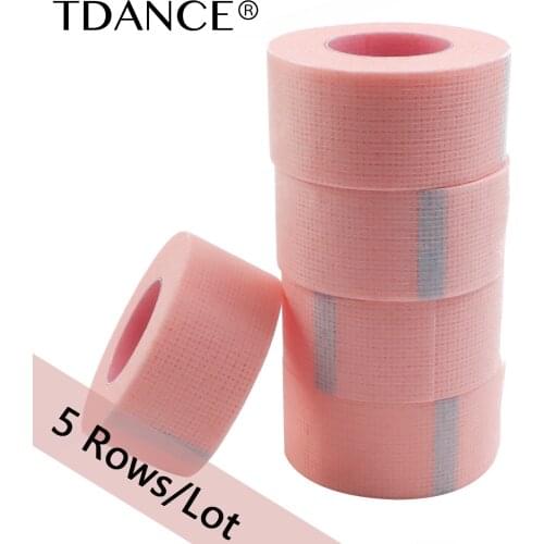 TDANCE 5Rolls/Lot False Eyelash Extension Tape Professional Anti-allergy Breathable Micropore Fabric Eyelash Grafting Tools