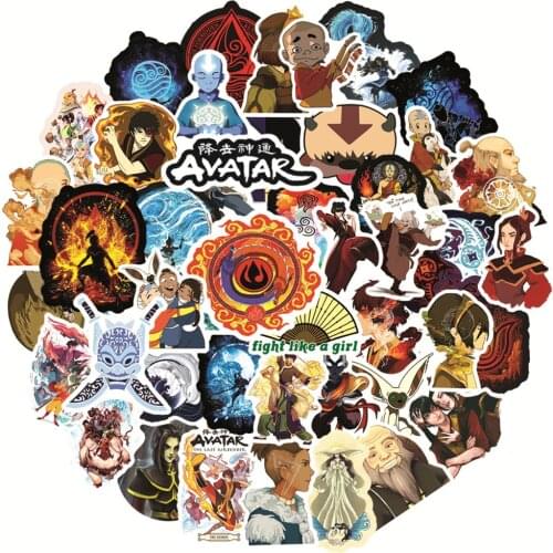 50PCS Anime Avatar The Last Airbender Stickers Cratoon Skateboard Fridge Guitar Laptop Motorcycle Luggage Graffiti Sticker