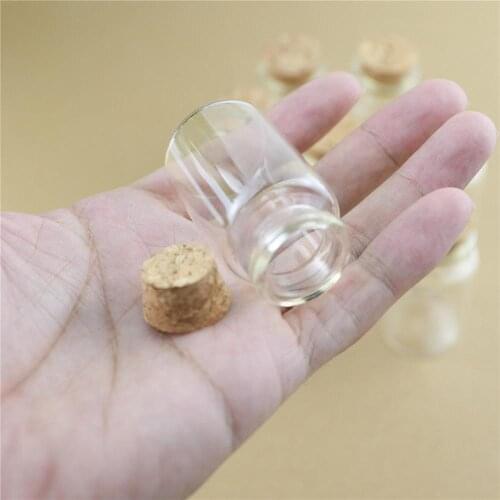 50pcs/lot 30*50mm 20ml DIY Mini Wishing Glass Bottles Cork Crafts Jars Cork Stopper Transparent Empty Glass Bottles