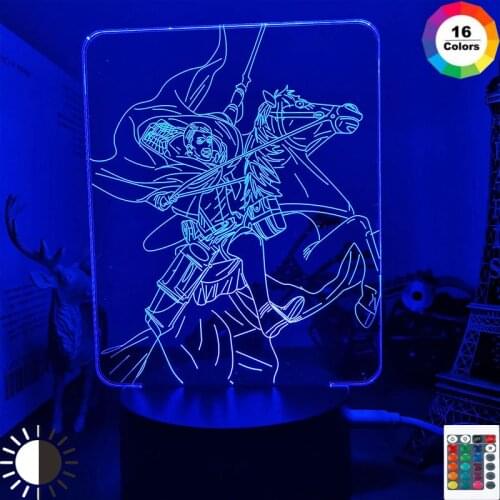 Anime Attack on Titan 3d Lamp Erwin Smith Light for Bedroom Decoration Kids Gift Attack on Titan LED Night Light Erwin Smith