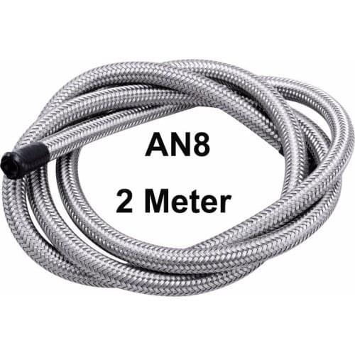 Engine Parts 2M Stainless Steel Braided PTFE Hose Fuel Oil Gasoline Brake Line Hose AN4 AN6 AN8 AN10 Racing Fuel Oil Cooler Hose