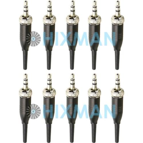 DIY 10pcs/lot Black Beige 3.5mm 1/8 Stereo Screw Audio Lock Connector for Sennheiser Sony Nady Audio2000S Mic Spare Plug Adapter
