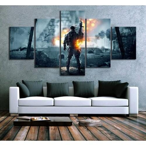 Home Decor Poster HD Pictures Prints Canvas 5 Piece Modular Battlefield 5 Gema Living Room Art Decorative Painting Framed