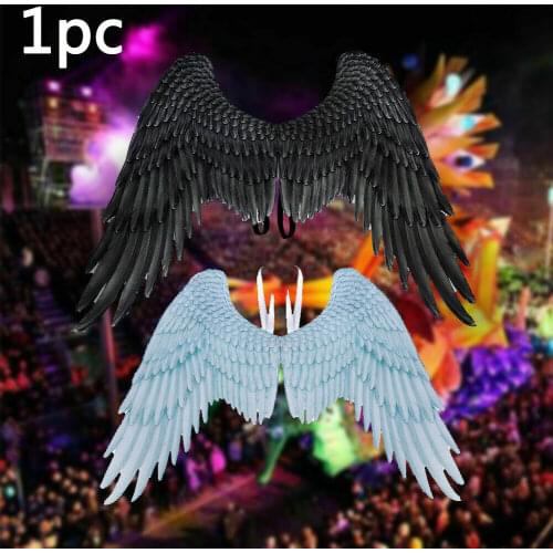 Halloween 3D Angel Wings Mardi Gras Theme Party Cosplay Wings For Children Adult Big Large Black Wings Devil Costume