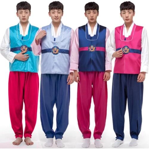 New Arrival Men Hanbok Male Korea Tradition Costume 3 PCS Hanfu Korea Folk Clothes Stage Performance Party Cosplay Costume 16