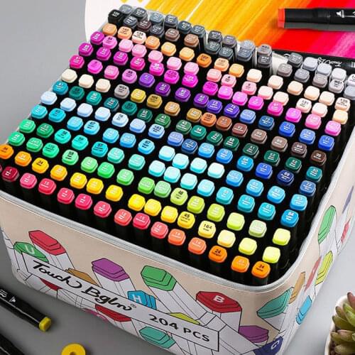 New Marker Pen Brush Dual Headed Watercolor Brush Pen Sketch Alcohol Markers Drawing 30 Colors, 40 Colors, 60 Colors, 80 Colors