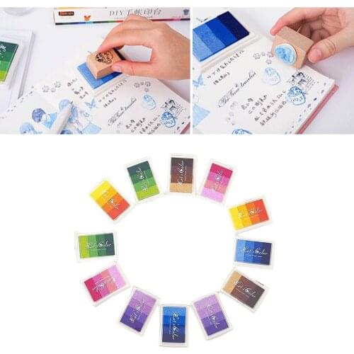 12Color Craft Ink Pad For Rubber Stamps Pads Seal DIY Printing Wood Fabric Paper