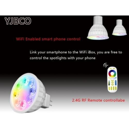 MiboxerAC/DC12V LED Bulb MR16 4W Lamp Light Dimmable RGB + Warm White + White (RGB+CCT) Spotlight Indoor Holiday Decoration