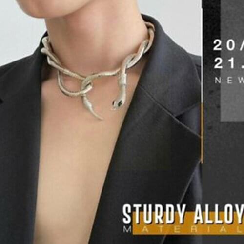 Multifunction Creative Freedom Snake Necklace Snake Bracelet Halloween Bangle Curved Stretch Bangle Snake Cuff Retro Chunky N0U6