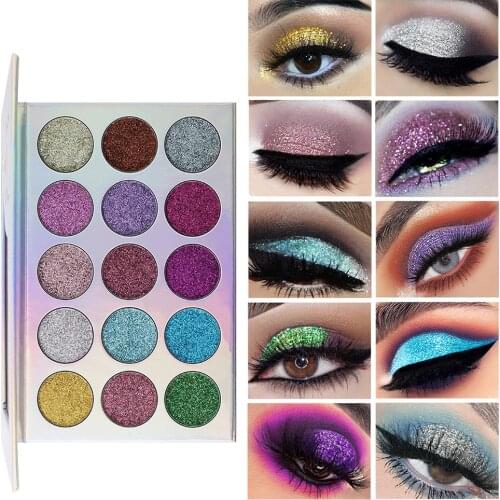 Fashion Matte Eyeshadow Palette Makeup Brush 15 Color Shimmer Glitter Pink Plain Makeup Nude Makeup Eyeshadow Set Palette Makeup
