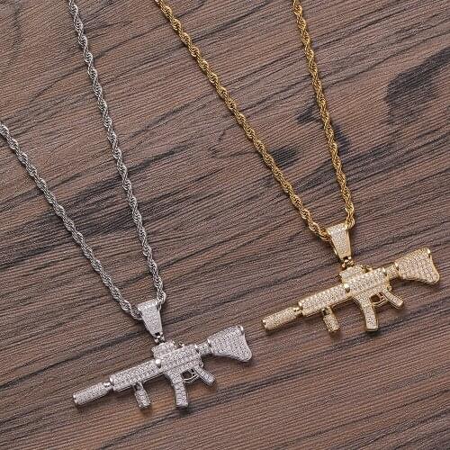 Iced Out Mens Pendants Brass CZ Hip Hop Necklace For party Gift CN297