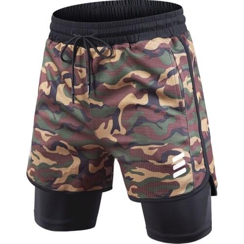 2020 New Sports Pants Mens Camouflage Fake Two-piece For Basketball Shorts Outdoor Running Marathon Double-layer Leggings