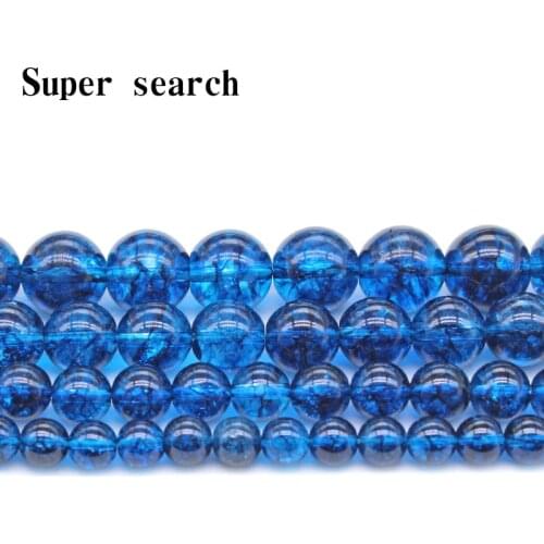 Natural crystal blue crystals beads stone Green Creastly Round Loose beads ball Jewelry bracelet making DIY Ladys hand chain