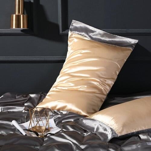 2pcs Multicolor Design Emulation Silk Satin Pillow Case Pillow Cover For Healthy Standard Home Pillow cover 48*74cm #a