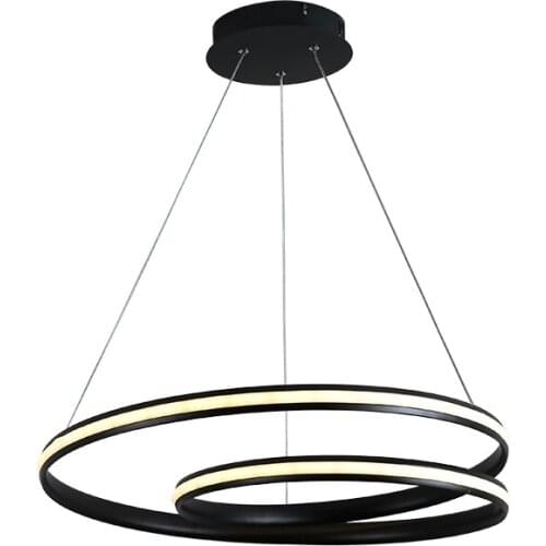Latest design rings acrylic hall light black and gold modern led chandelier ceiling lamp for low ceiling led lights
