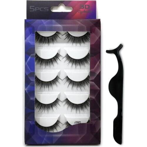 NEW 5 Pairs 3D Mink Hair Soft False Eyelashes With 1 Tweezer Wispy Thick Long Natural Lashes Eyes Makeup Beauty Extension Tools