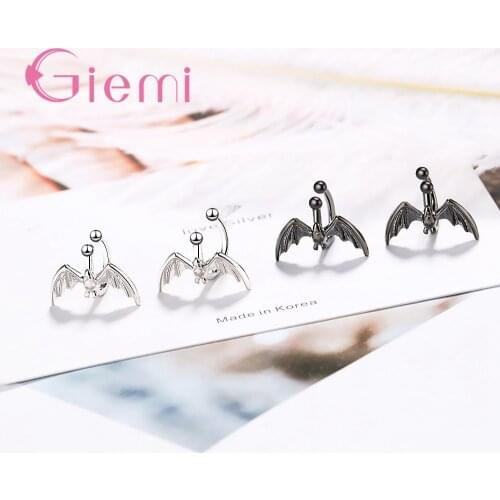 New Arrival 925 Sterling Silver Ear Clip Fashion Jewelry Vintage Bird Design Female Club Party Jewelry Silver And Black Colour