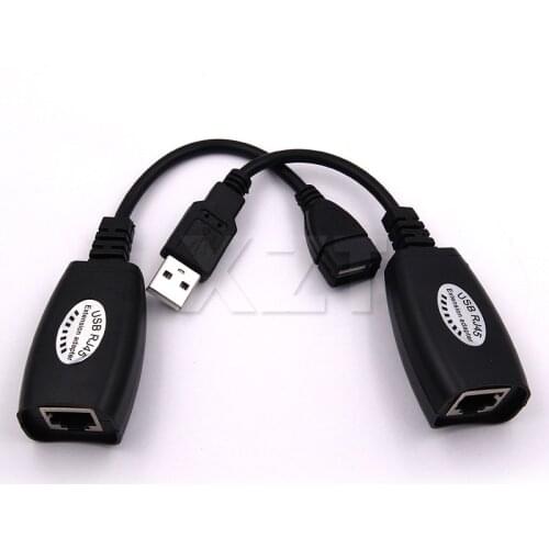 High Quality Mini USB RJ45 lan Cable Adapter Extension usb cat5 Extender Adapter Up To 150ft Using CAT5 LAN Cable USB to rj45