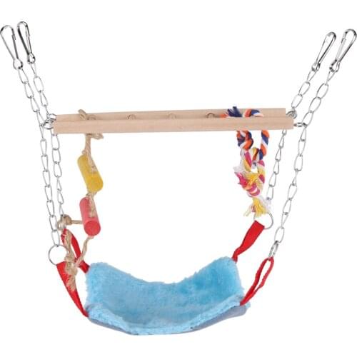 Parrot Swing Ladder Toy Pet Bird Parrot Climbing Toy Colorful Swing Ladder Bed Accessories Hanging Decor RANDOM COLOR