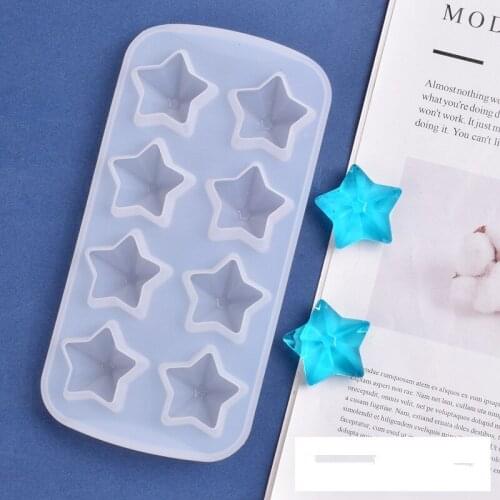 DIY crystal gutta percha mold 8 even stereo high mirror Pentagram ice lattice decorated star silicone mold