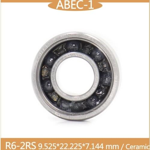 R6 Hybrid Ceramic Bearing 9.525*22.225*7.144 mm ABEC-1 ( 1 PC) Industry Motor Spindle R6HC Hybrids Si3N4 Ball Bearings 3NC R6RS