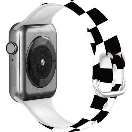 Leopard Printed Silicone Strap for Apple Watch Band 44mm 40mm 38 42mm Spots Flower Band for Iwatch 2 3 4 5 6 Bracelet Belt