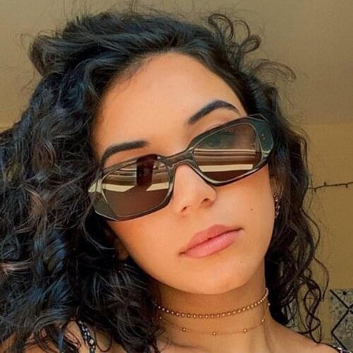 Samjune New Style Square Corner Trimming Sunglasses Women Oval Frame 2021 Retro Classic Irregular Sunglasses Men