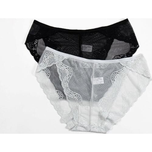 Sexy Lace Womens Underwear Panties Perspective Briefs Girls Ladies Bikini Mesh Transparent Underpants Lingerie