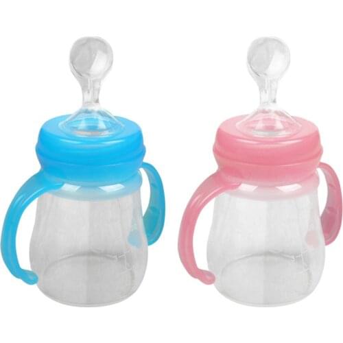 Squeezing Silicone Training Children\s Spoon Spoon Rice Cereal Feeding Supplement Feeder 5 Brand Newborn Baby Feeding Bottle