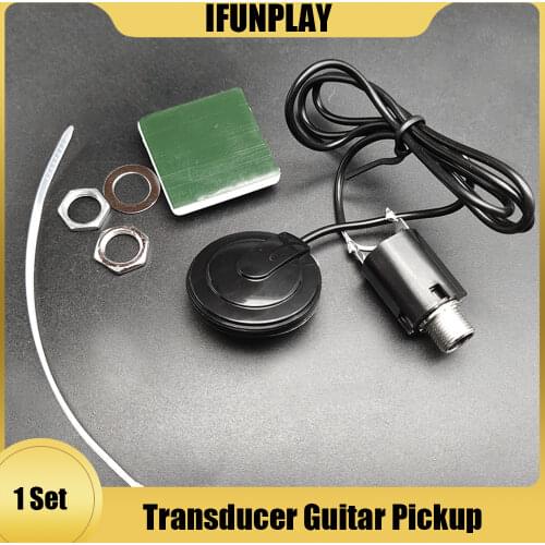 Universal Stick on Transducer 6.35mm Endpin Output Jack Pickup Piezo for Acoustic Guitar Ukulele Mandolin Violin