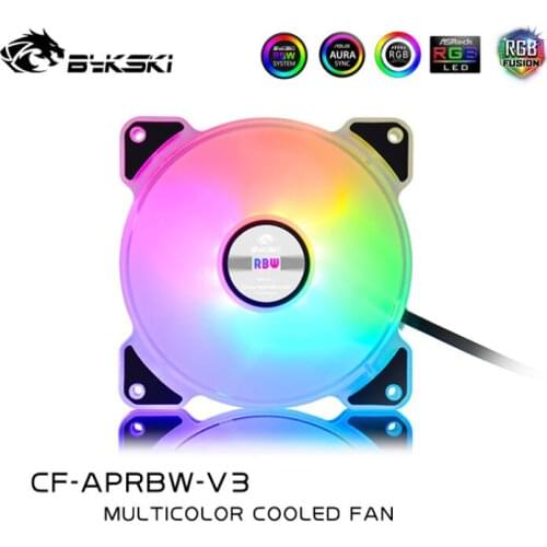 Bykski 5V A-RGB Light Fan / 1500RPM / 64.8CFM / Computer Case 12cm Fan Water Discharge Radiator Hydraulic Bearing Mute For 120mm