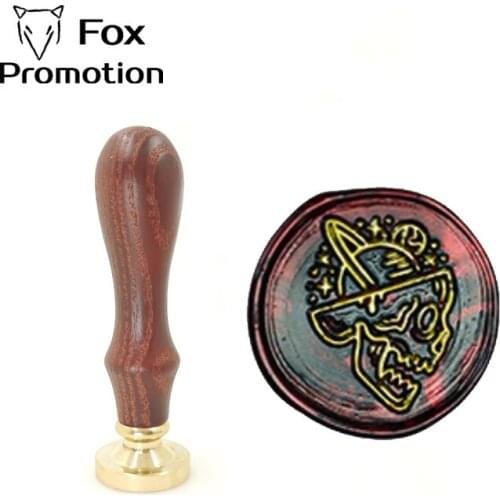 Planet Skull Wax Stamp Exquisite Paint gentle wood handle,Ancient Seal Retro Stamp,Personalized Stamp Wax Seal High Quality