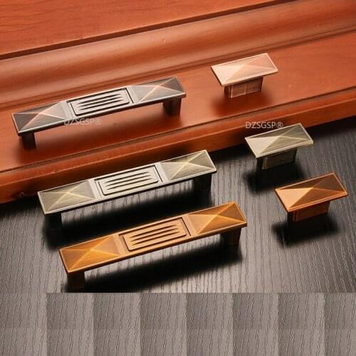 Drawer Kitchen Pull Zinc Alloy Antique Cabinet Cupboard Hardwares Knurled Bronze Dresser Door Handle Jewelry box Knob