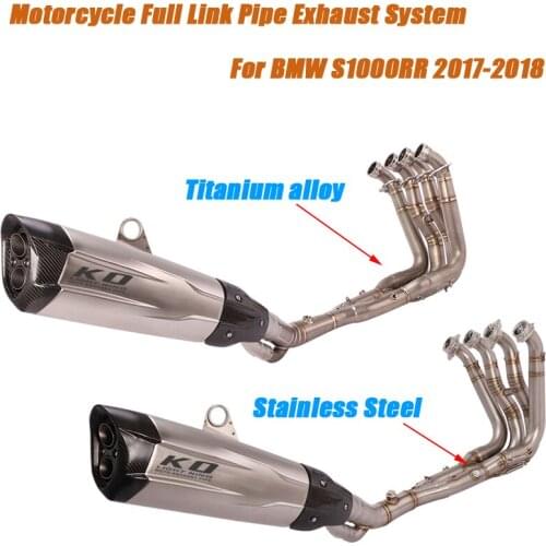 Motorcycle Full Link Pipe Exhaust Muffler Pipe Double exit System Escape Titanium alloy for bmw S1000RR 2017 2018
